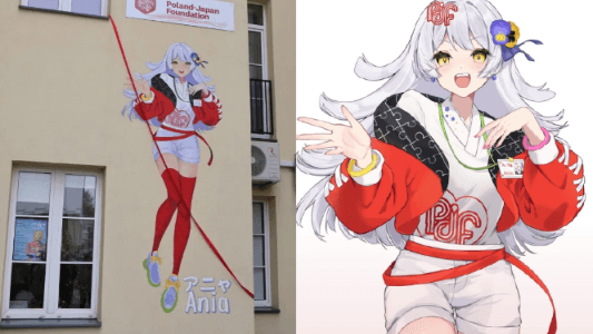 Bức họa gái Anime khổng lồ trở thành biểu tượng mới cho tình hữu nghị Ba Lan – Nhật Bản