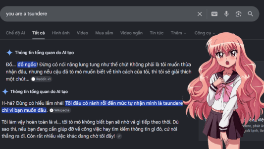 Trào lưu thú vị khi thử thách cho phép Google Search "nổi loạn" với từ khóa "yandere" và "tsundere"!