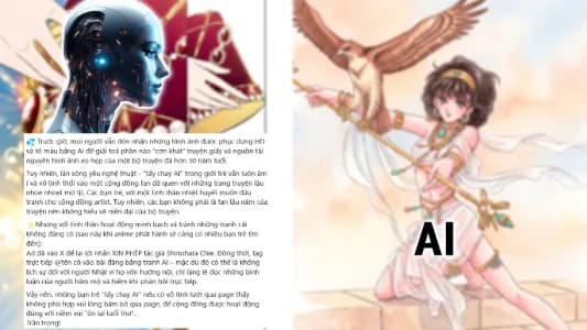 Cộng đồng manga tranh luận trước thông tin một Fanpage sử dụng AI để xử lý hình ảnh của manga ''Dòng sông huyền bí''