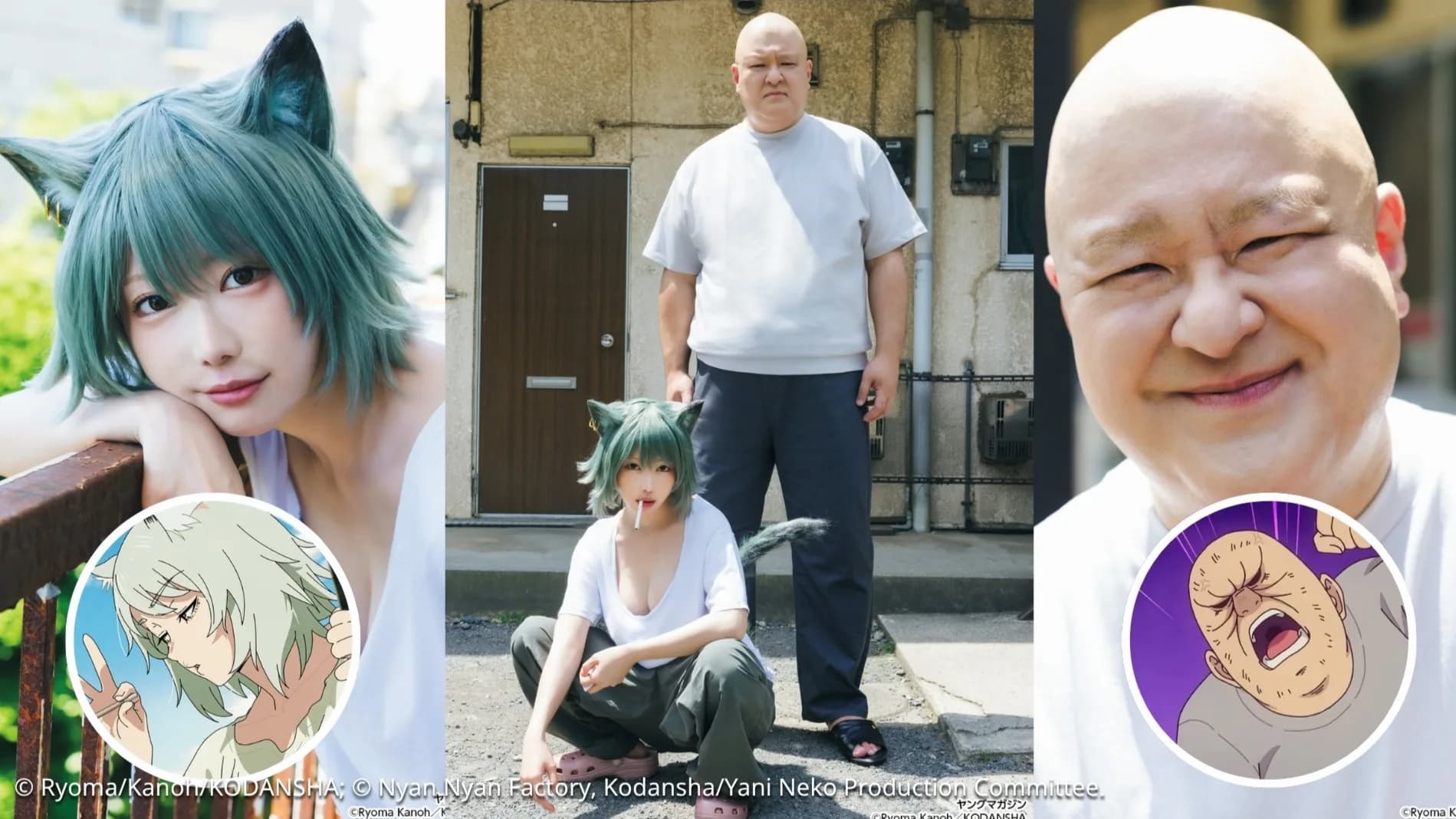 Màn kết hợp độc đáo trên Tuần san Young: Gravure idol Kokoro Shinozaki và seiyuu Tetsu Inada tung bộ ảnh cosplay ''Chainsmoker Cat''