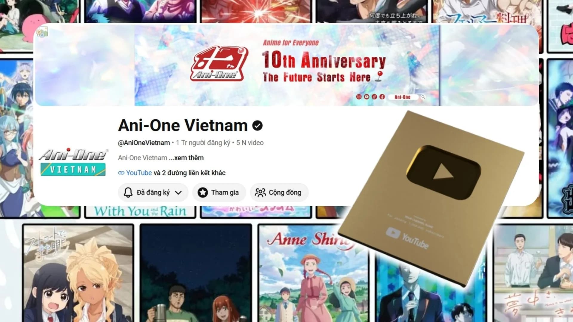 Sở hữu đến tổng cộng 791 bộ anime, Ani-One trở thành nền tảng phát sóng anime thứ 3 tại Việt Nam đạt nút vàng!