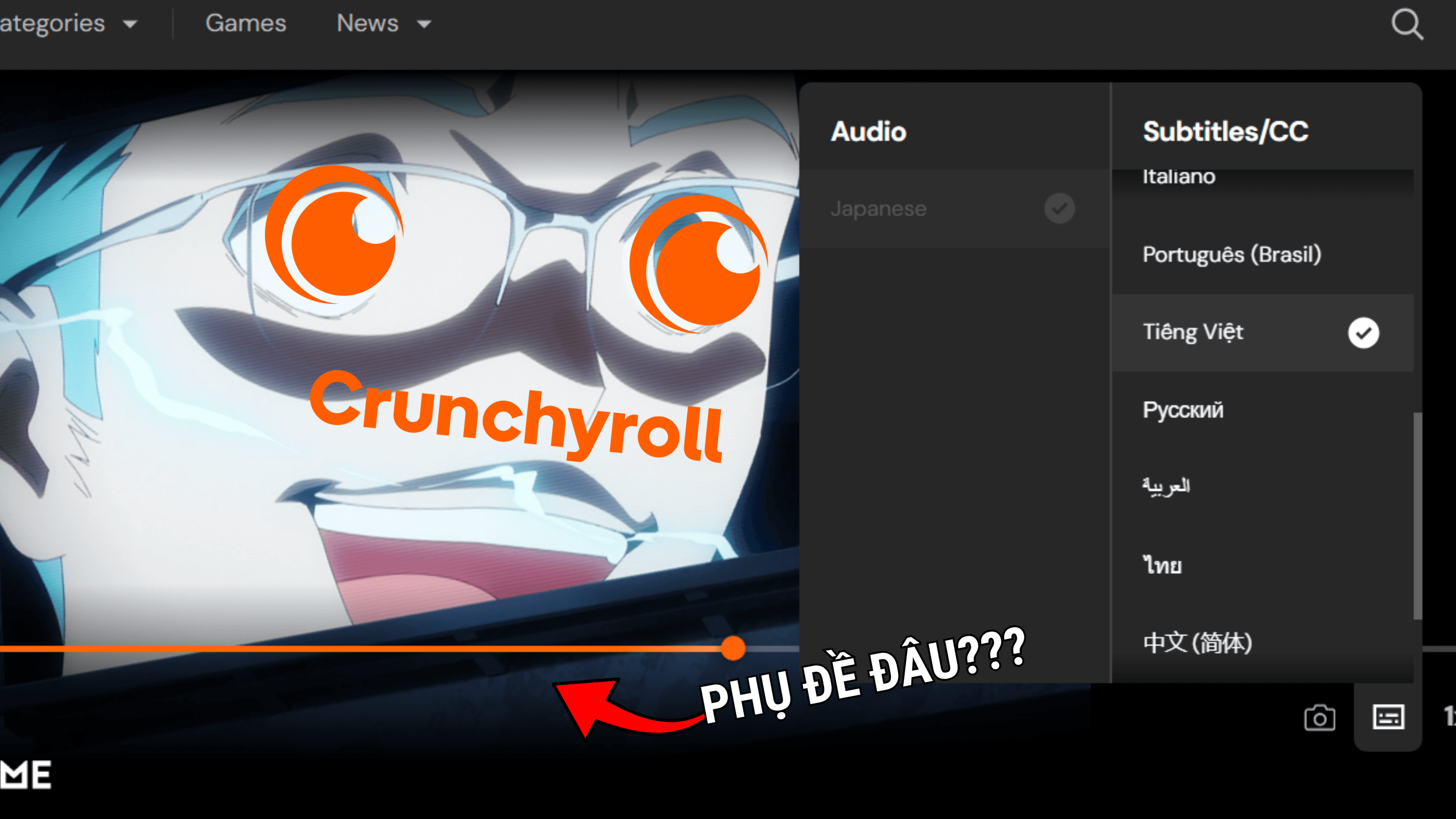 Dẫu là nền tảng sở hữu bản quyền nhiều anime nhất mùa hiện tại, Crunchyroll vẫn gặp lỗi khi "quên mất" phụ đề tiếng Việt!