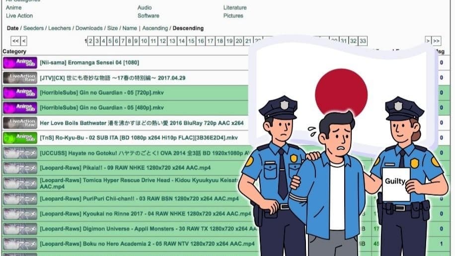 Bước ngoặt chống vi phạm bản quyền: Cảnh sát Nhật Bản bắt giữ người đã phát tán phim lên nền tảng Torrent Nyaa!