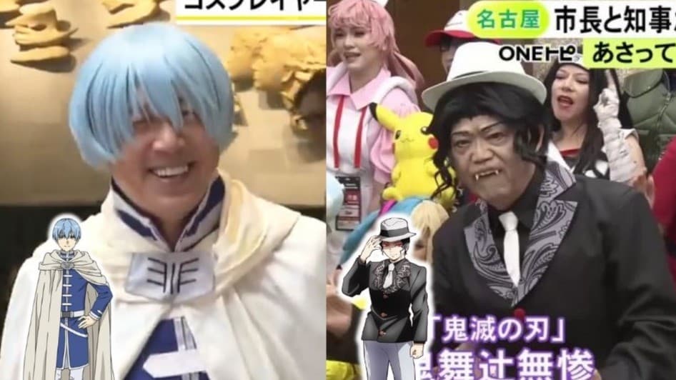 Hai nhà lãnh đạo Nhật cosplay Himmel và Muzan để chào mừng sự kiện Cosplay Thế giới!