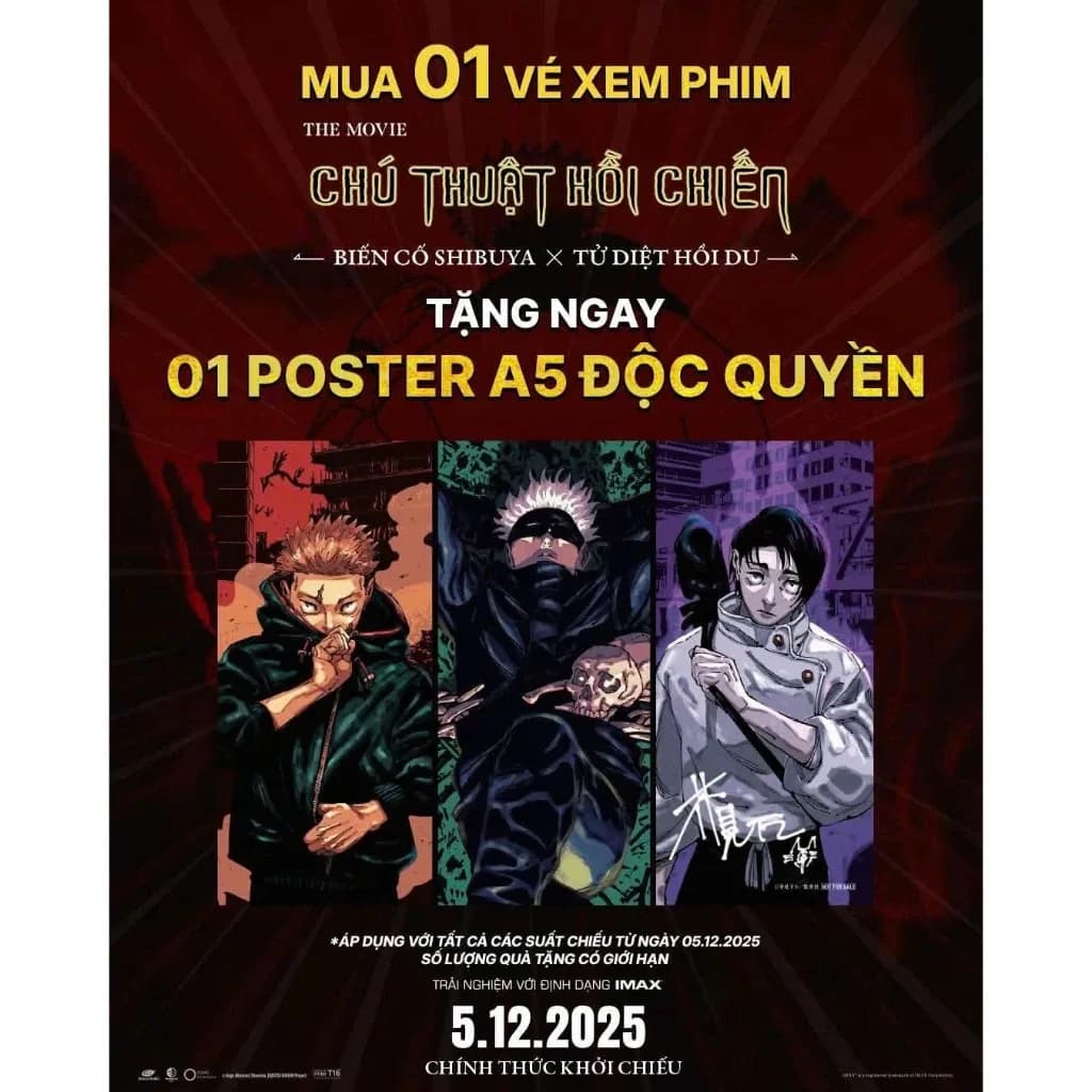 [CGV x Chú Thuật Hồi Chiến] Poster A5 Hoài Ngọc/Ngọc Chiết