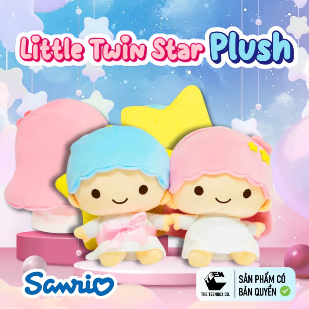 Thú Bông Little Twin Star Size S+ – Gấu Bông Sanrio Chính Hãng Cao Cấp, Quà Tặng Dễ Thương, Teenbox Phân Phối