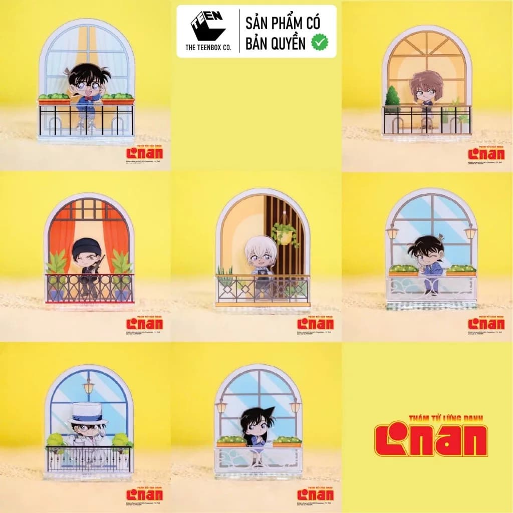 Mô Hình Mica Detective Conan 2024 Chính Hãng – Standee Acrylic Chibi Trang Trí Bàn Học, Teenbox Phân Phối