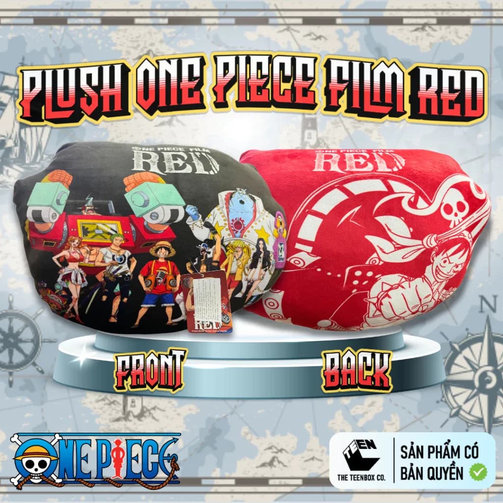 Gối in MŨ RƠM phim One Piece phim Red - Sản Phẩm Có Bản Quyền, Phân Phối Bởi Teenbox