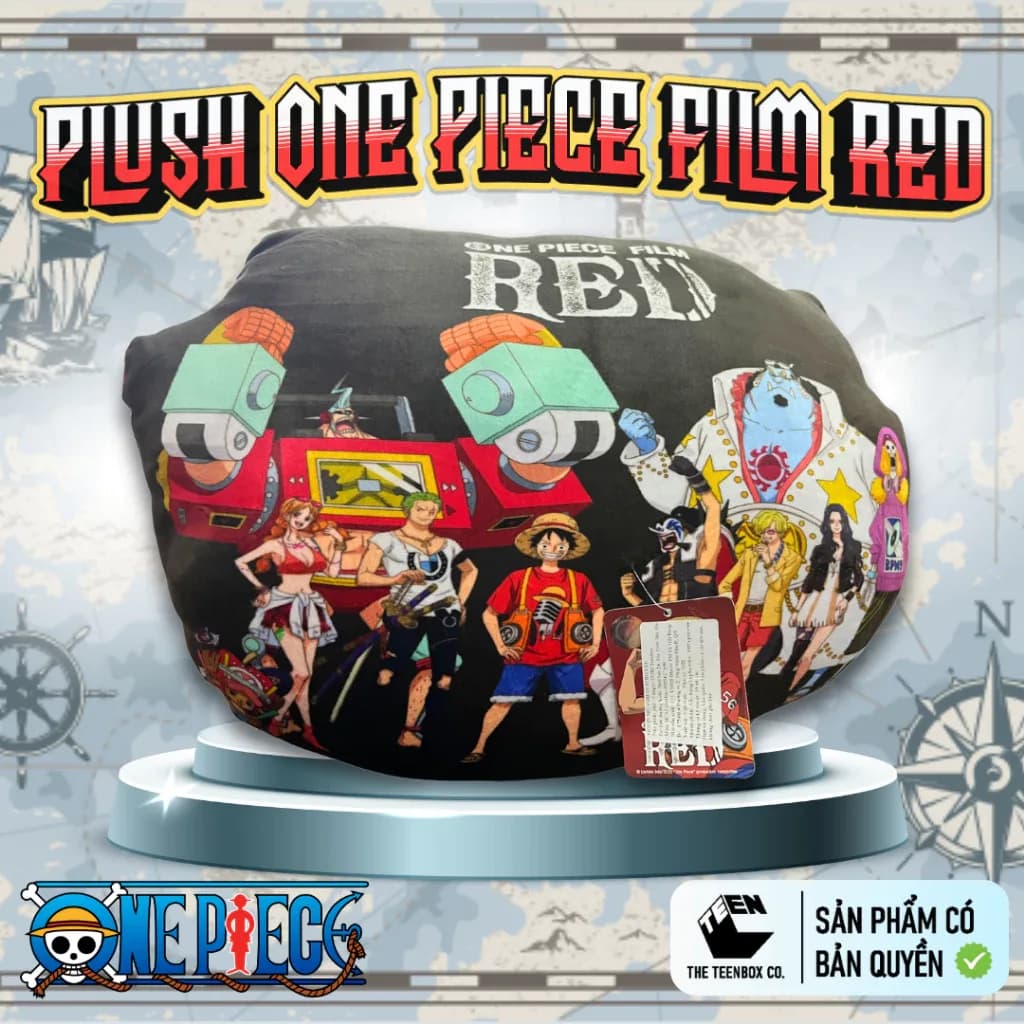 Gối in MŨ RƠM phim One Piece phim Red - Sản Phẩm Có Bản Quyền, Phân Phối Bởi Teenbox - Alternate