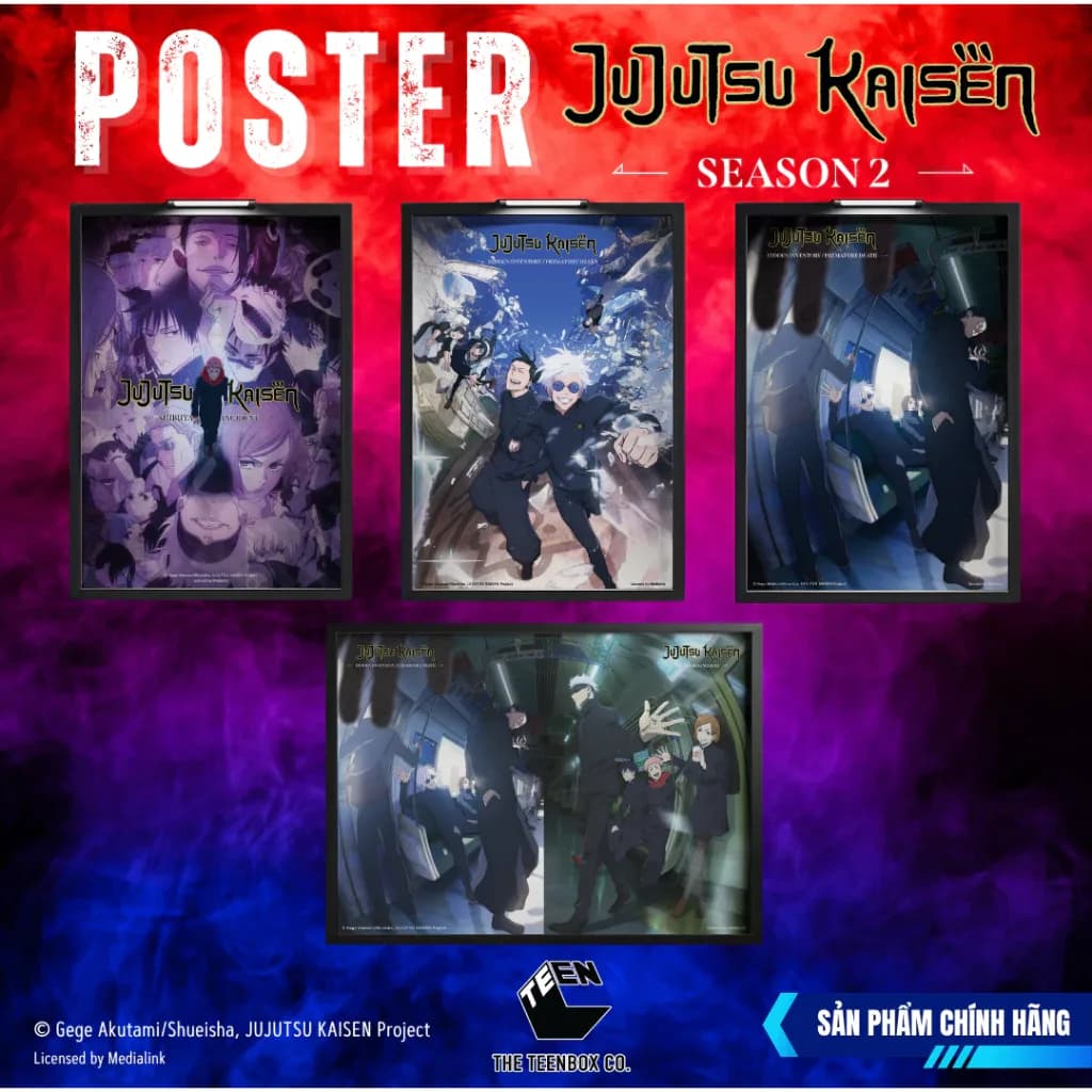 Combo 4 Poster Jujutsu Kaisen Season 2 Theo Sở Thích | Sản Phẩm Chính Hãng, Sản Xuất Bởi Teenbox