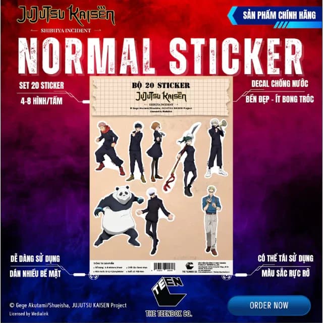 Sticker Jujutsu Kaisen – Bộ 20 Sticker Anime Decal - Alternate