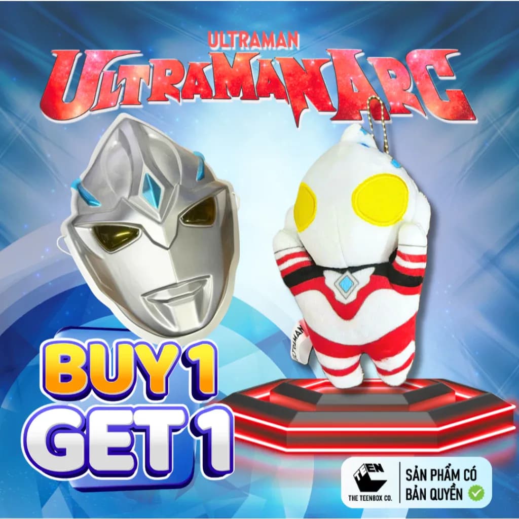 Thú Bông Ultraman Arc Chính Hãng – Gấu Bông Siêu Nhân Mềm Mịn, Quà Tặng Cho Bé, Tặng Mặt Nạ Official - Alternate