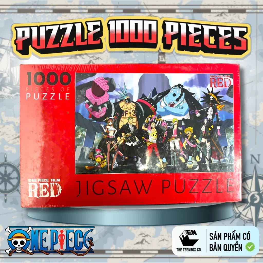 Tranh Xếp Hình One Piece Film Red Chính Hãng 1.000 mảnh và 500 mảnh – Jigsaw Puzzle – Hình Luffy & Băng Mũ Rơm