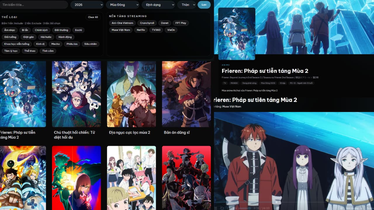 Trạm Anime phát triển tính năng mới: Thí điểm AniList, hỗ trợ xem anime bản quyền của Muse Việt Nam và Ani-One trực tiếp