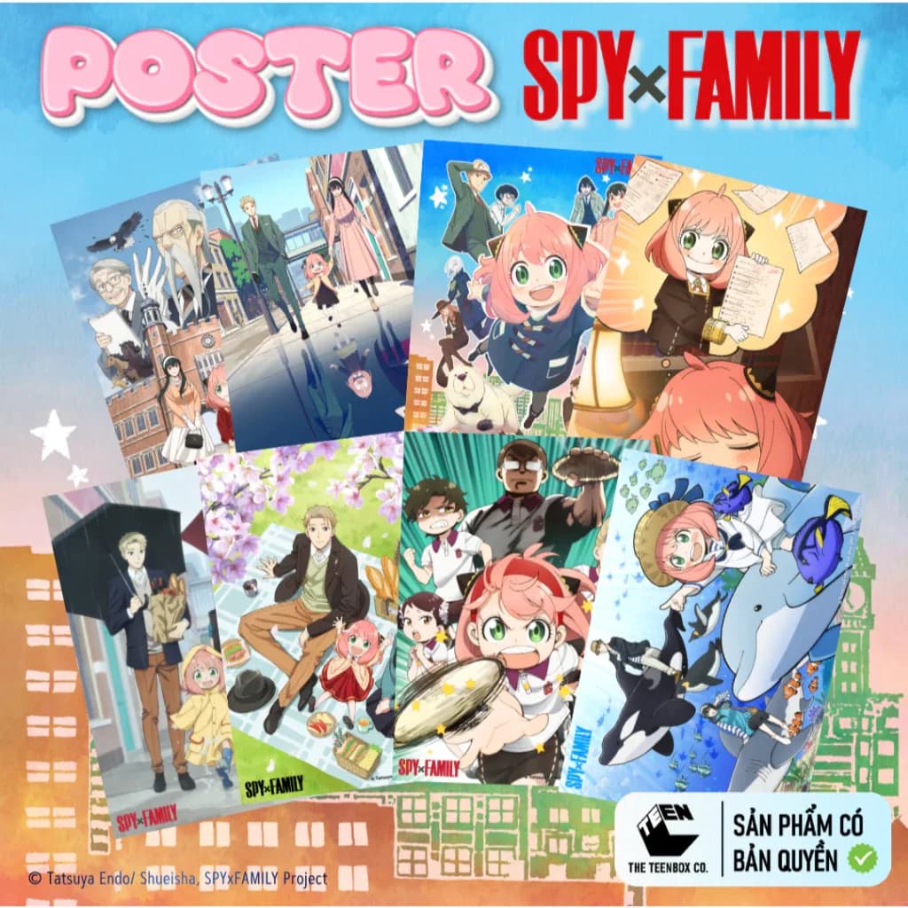 Combo 8 Poster, combo 4 Poster SPY x FAMILY (A3) | Sản Phẩm Chính Hãng, Sản Xuất Bởi Teenbox