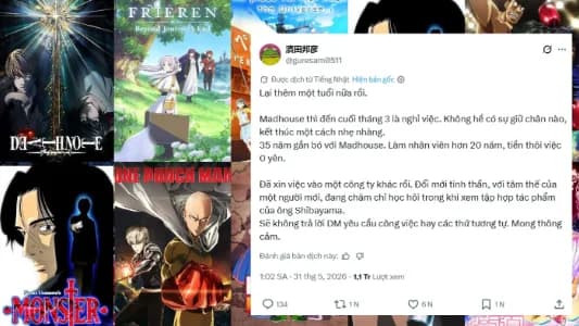 Đạo diễn kỳ cựu Kunihiko Hamada từng tham gia vào Monster và Frieren chia sẻ câu chuyện làm việc 35 năm cho Madhouse nhưng không hề có trợ cấp thôi việc